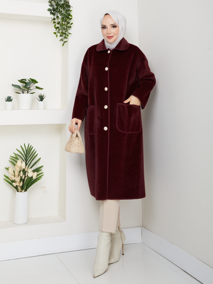 Selcan Standart Beden Kaban - Bordo