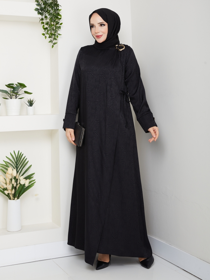 Berivan Tesettür Elbise - Siyah