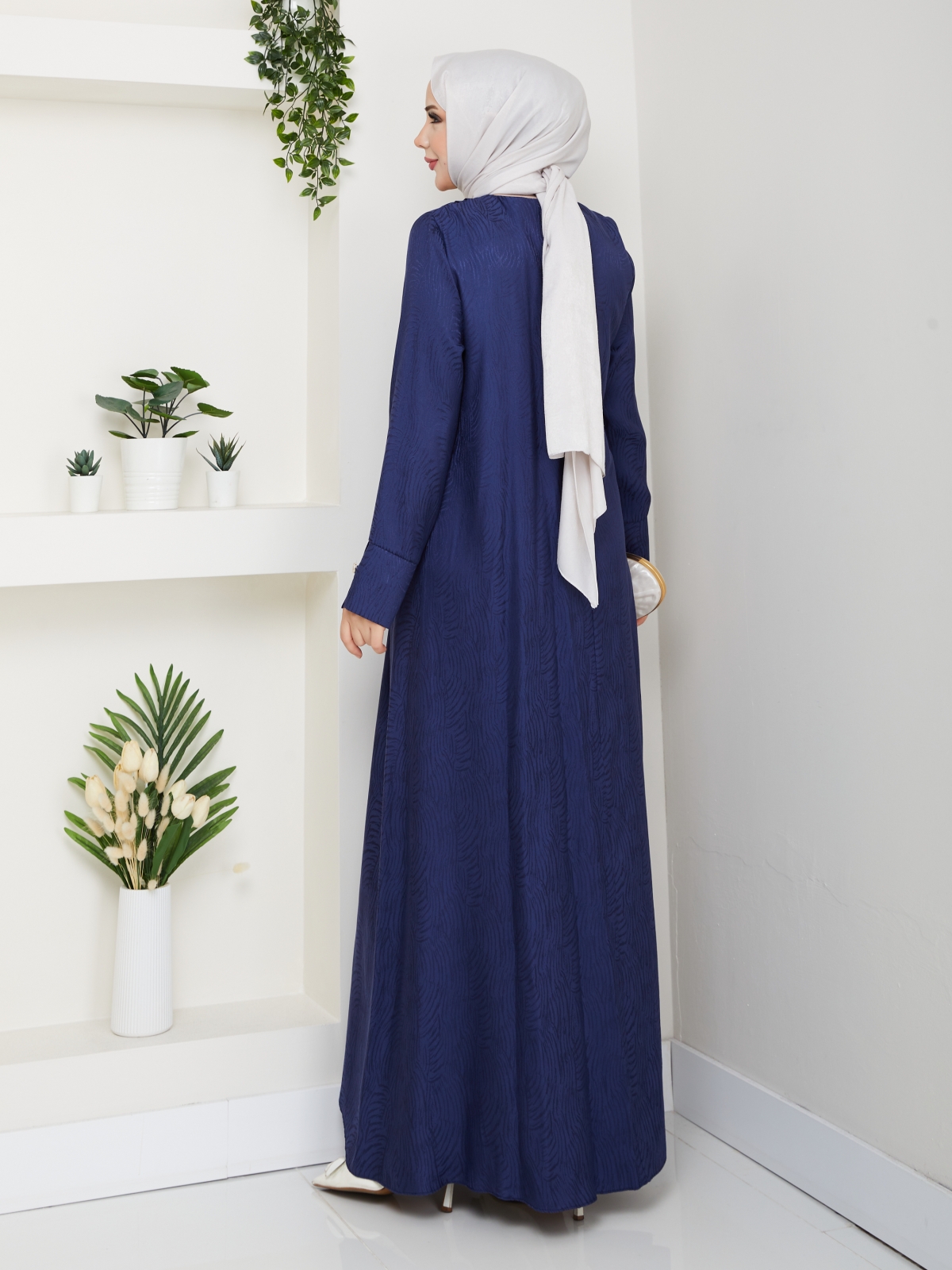 Berivan Tesettür Elbise - Lacivert