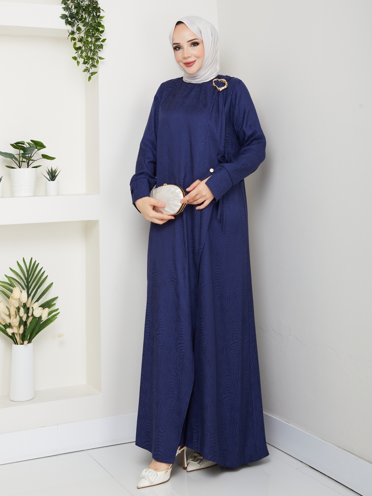 Berivan Tesettür Elbise - Lacivert