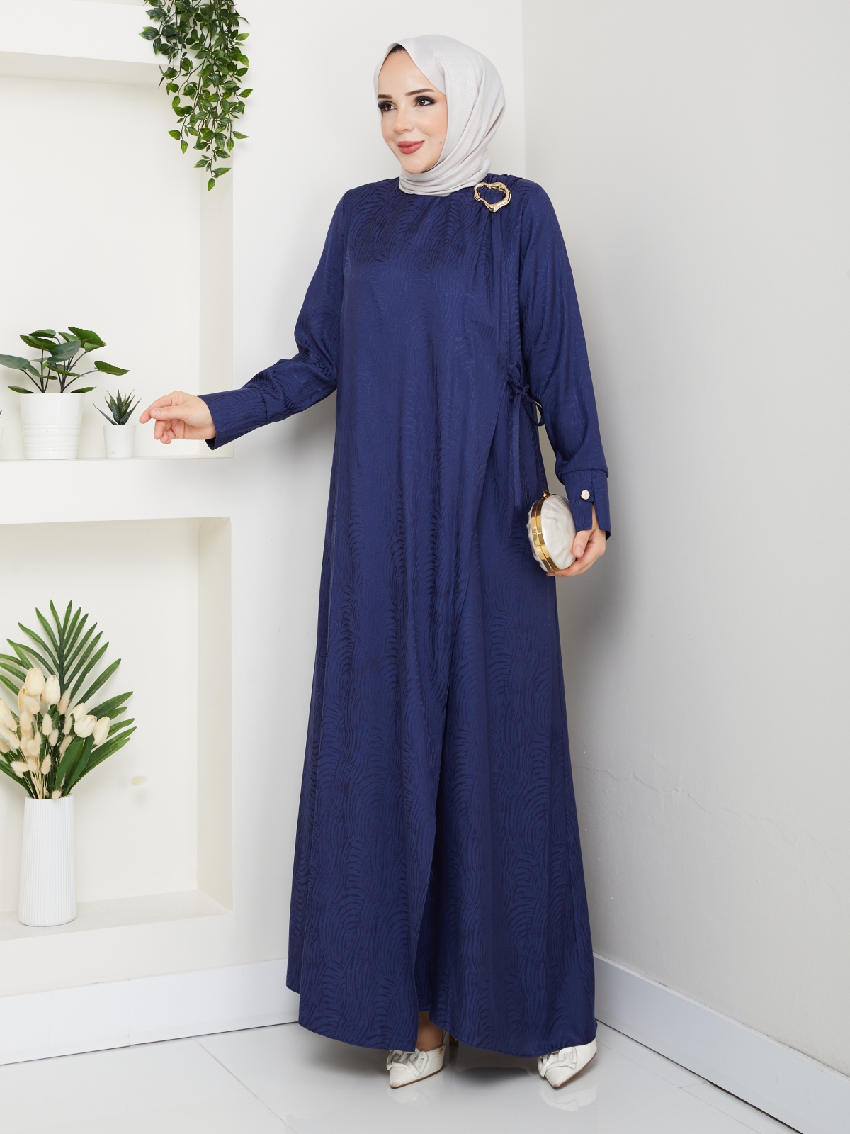 Berivan Tesettür Elbise - Lacivert