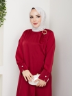 Nesrin Tesettür Elbise - Kırmızı