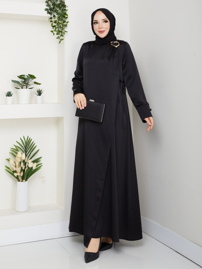 Nesrin Tesettür Elbise - Siyah