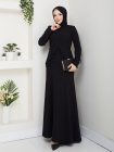Ezgi Tesettür Abiye Elbise - Siyah