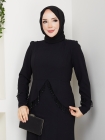 Ezgi Tesettür Abiye Elbise - Siyah