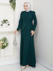 Ezgi Tesettür Abiye Elbise - Zümrüt