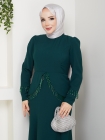 Ezgi Tesettür Abiye Elbise - Zümrüt
