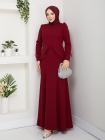 Ezgi Tesettür Abiye Elbise - Bordo