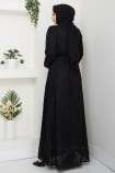 Leyla Tesettür Elbise - Siyah
