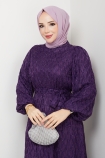 Leyla Tesettür Elbise - Mor