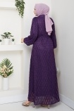 Leyla Tesettür Elbise - Mor