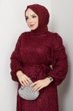 Leyla Tesettür Elbise - Bordo