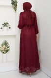 Leyla Tesettür Elbise - Bordo