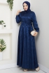 Zerrin Tesettür Elbise - Lacivert