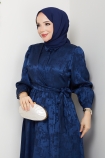 Zerrin Tesettür Elbise - Lacivert