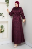 Zerrin Tesettür Elbise - Bordo