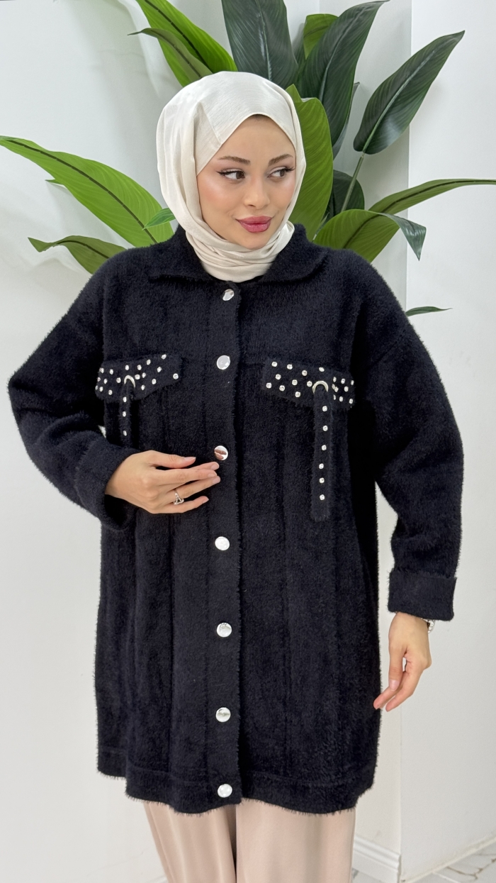 Tansu Triko Hırka - Siyah