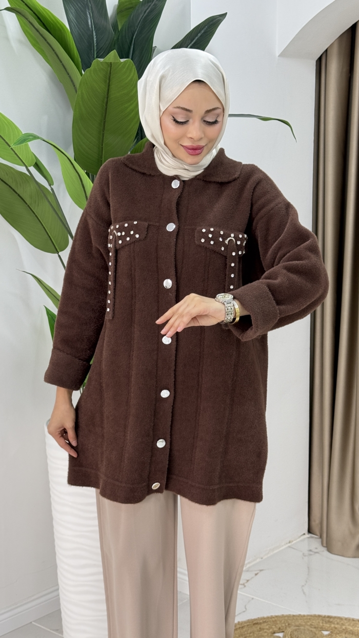 Tansu Triko Hırka - Kahve