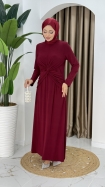 Merve Tesettür Elbise - Bordo