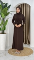 Merve Tesettür Elbise - Kahve