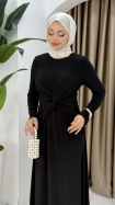 Merve Tesettür Elbise - Siyah