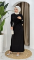 Merve Tesettür Elbise - Siyah