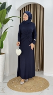 Merve Tesettür Elbise - Lacivert