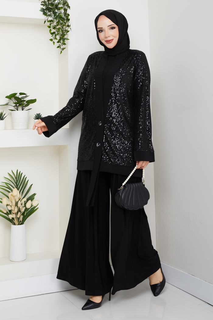 Dilara Pantolonlu Takım - Siyah