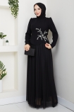 Balım Tesettür Abiye Elbise - Siyah