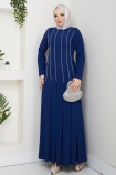 Oya Tesettür Elbise - Lacivert