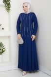 Oya Tesettür Elbise - Lacivert