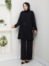 Meltem Tesettür Pantolonlu Takım - Siyah