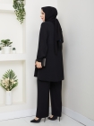 Meltem Tesettür Pantolonlu Takım - Siyah