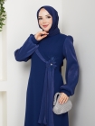 Firüze Abiye Tesettür Elbise - Lacivert