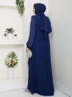 Firüze Abiye Tesettür Elbise - Lacivert