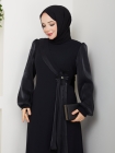 Firüze Abiye Tesettür Elbise - Siyah
