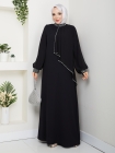 İpek Tesettür Abiye Elbise - Siyah