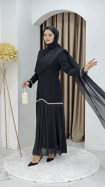 Beyhan Tesettür Abiye Elbise - Siyah