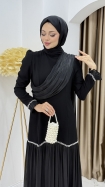 Beyhan Tesettür Abiye Elbise - Siyah