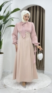 Nevin Tesettür Abiye Elbise - Pembe