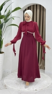 Nevin Tesettür Abiye Elbise - Bordo