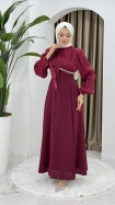 Nevin Tesettür Abiye Elbise - Bordo