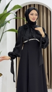 Nevin Tesettür Abiye Elbise - Siyah