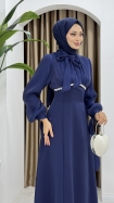 Nevin Tesettür Abiye Elbise - Lacivert