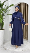 Nevin Tesettür Abiye Elbise - Lacivert