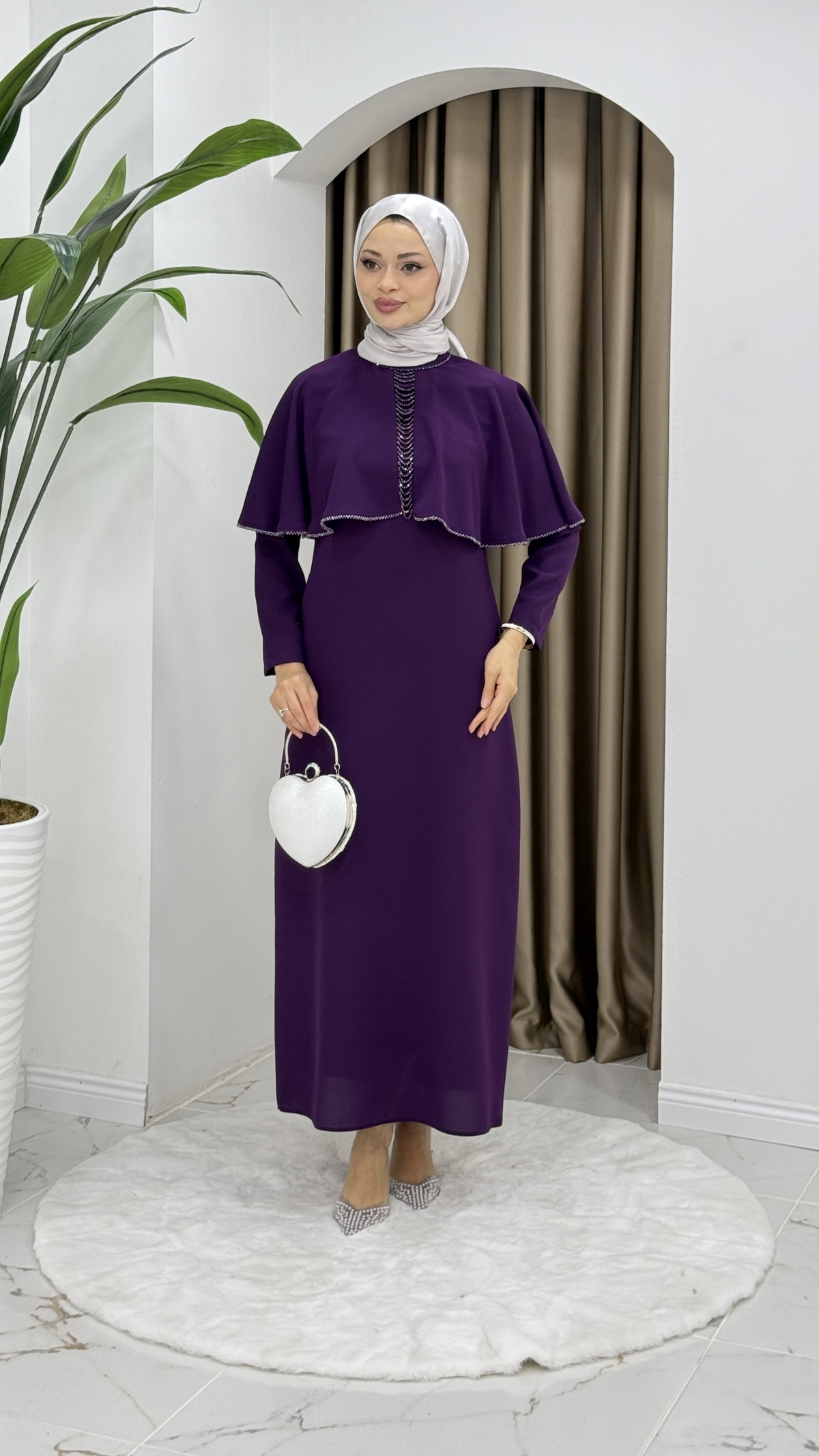 Filiz Tesettür Elbise - Mor