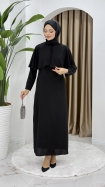 Filiz Tesettür Elbise - Siyah