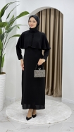 Filiz Tesettür Elbise - Siyah