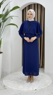 Filiz Tesettür Elbise - Mavi