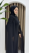 Hicran Tesettür Abiye Elbise - Siyah